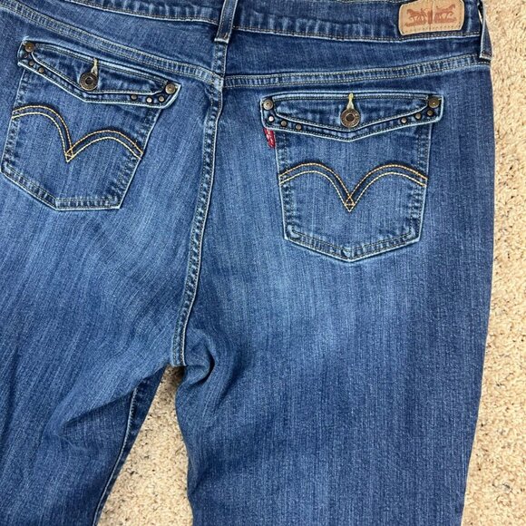 Levi's 515 Women's Size 16S 33x30 Blue Denim Bootcut Jeans Pants Dark Wash - Picture 7 of 8